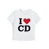 I HEART CD - Baby Tee White