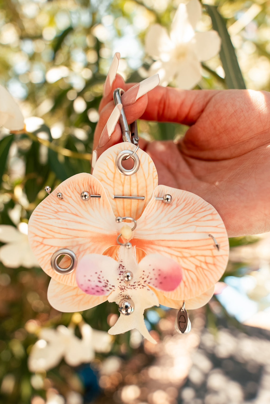 Handmade Orchid Keychain