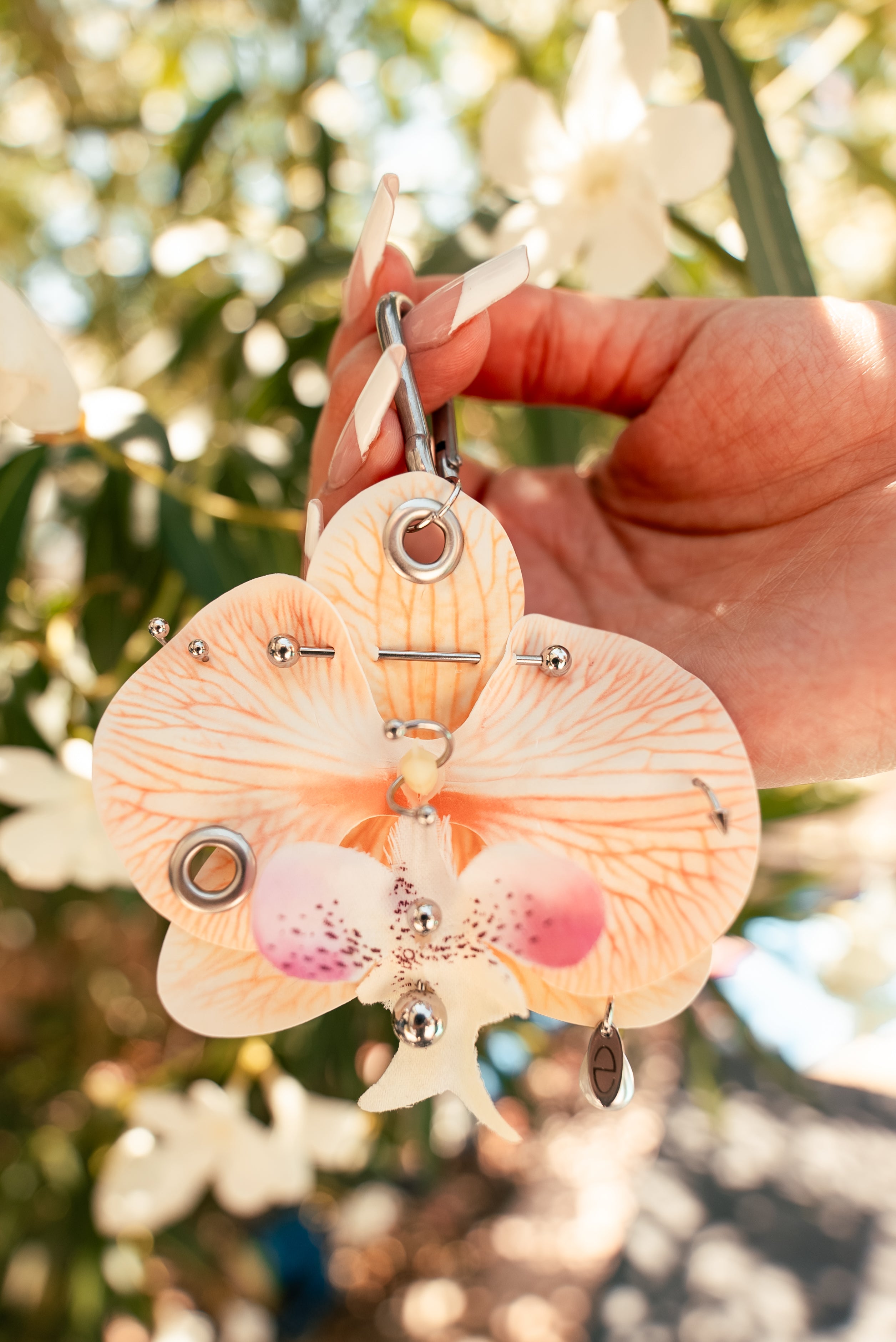 Handmade Orchid Keychain